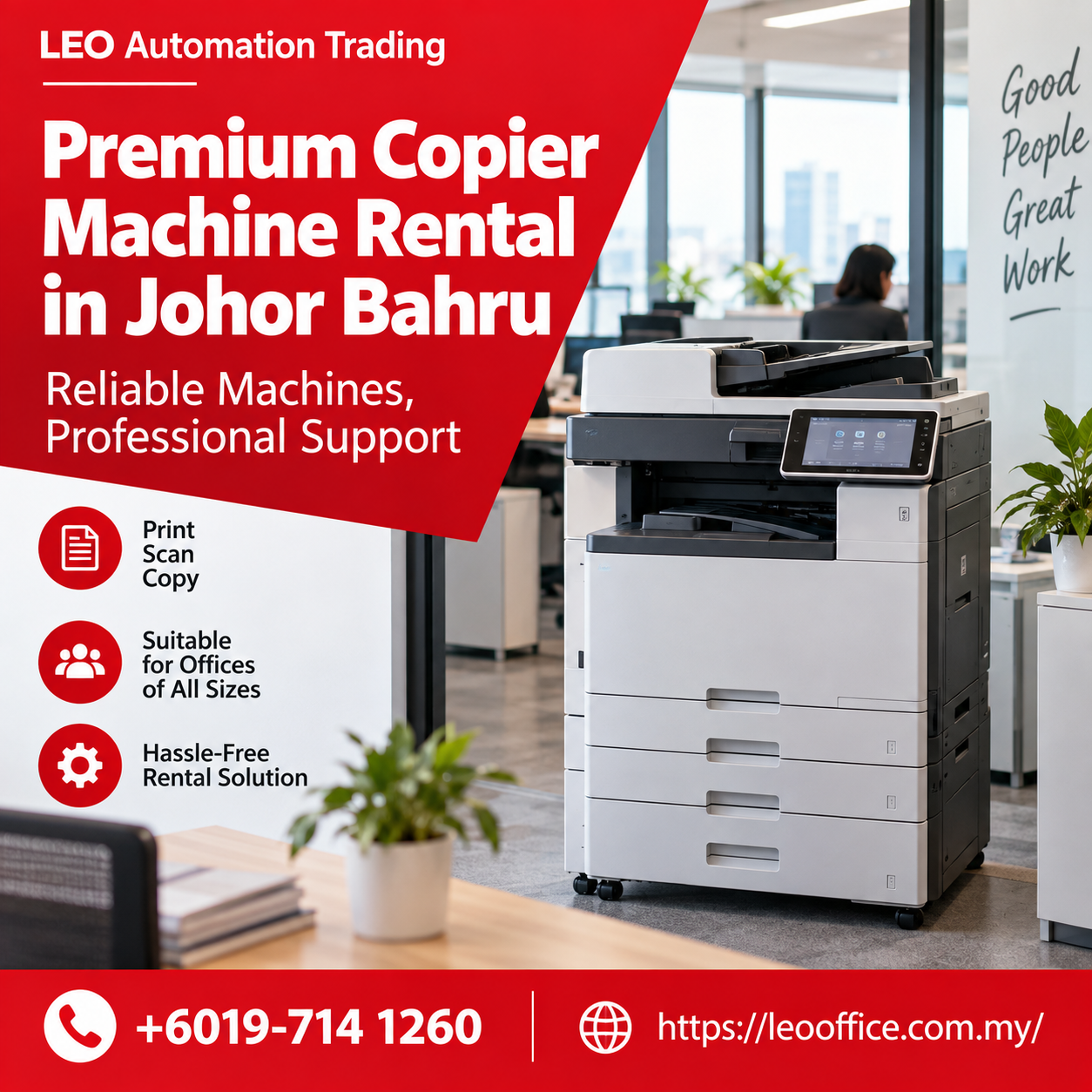 Premium Copier Rental Company in Johor Bahru (JB): Reliable Machines, Professional Support